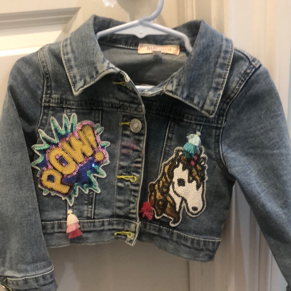 BabySara girls sequined jean jacket